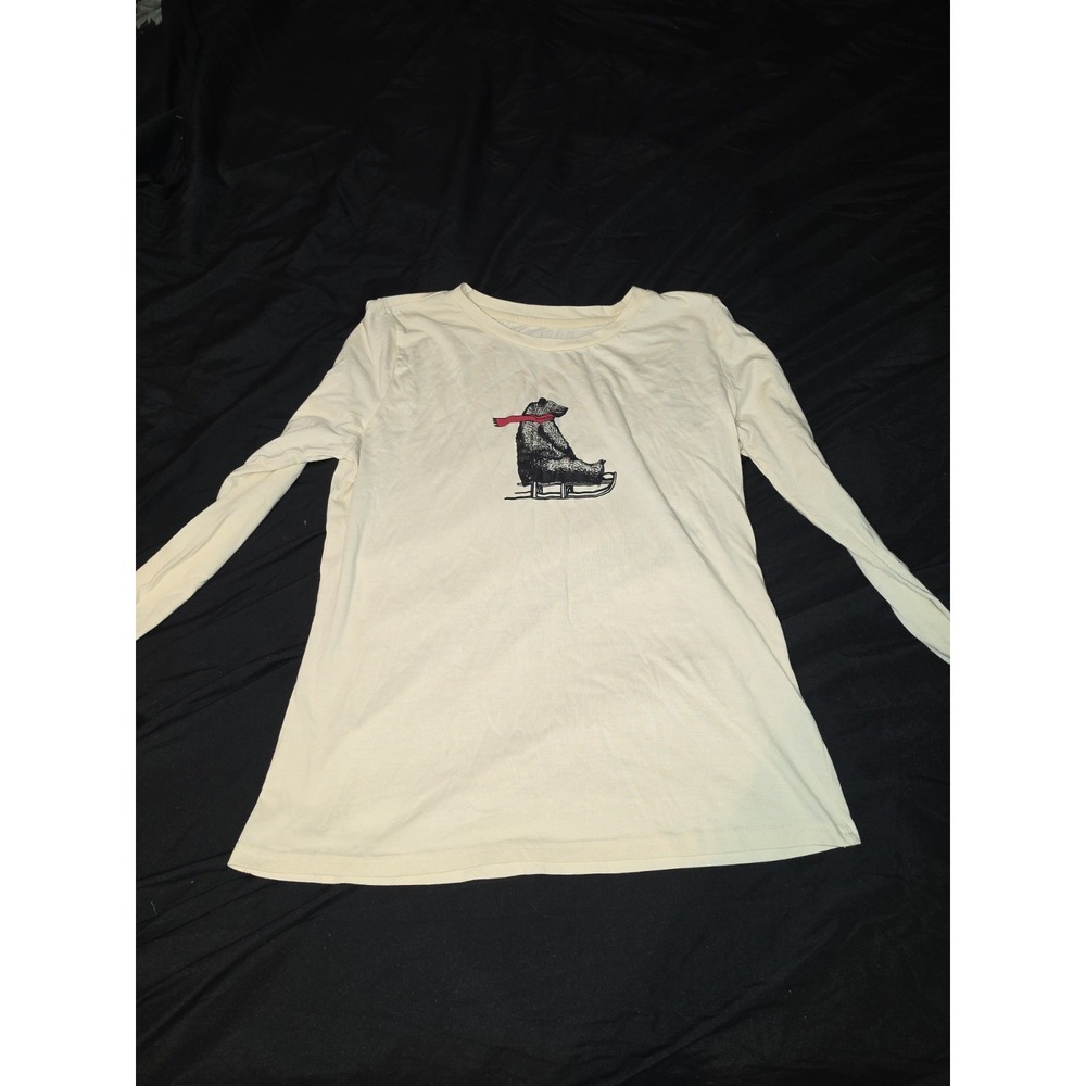 Columbia Shirt Women's Size L Off White Long Sleeve Graphic Shirt